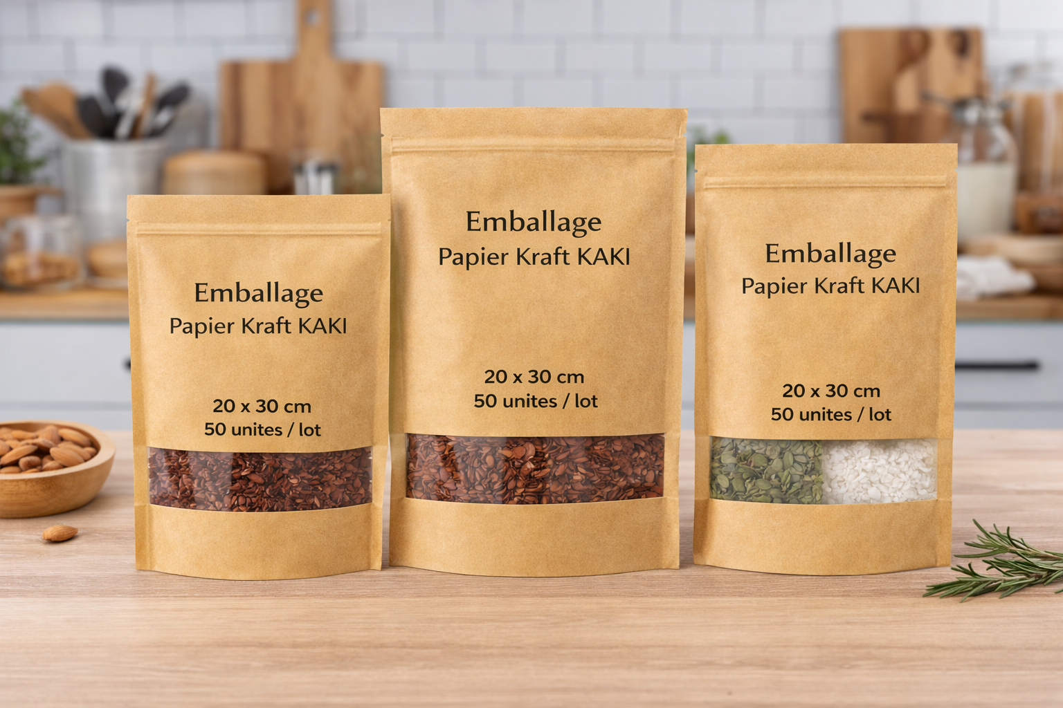 EMBALLAGES EN PAPIER KRAFT (50 unités 20x30cm)